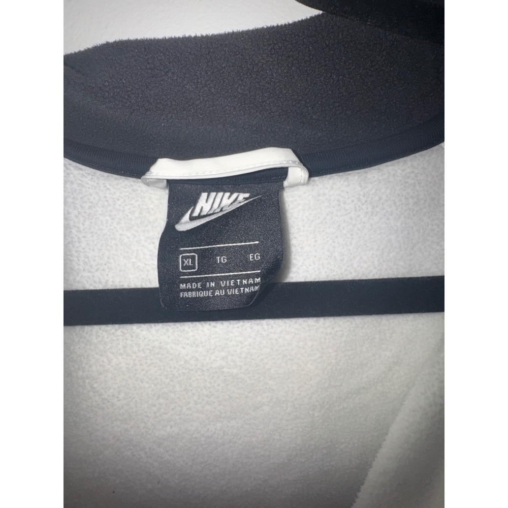 Nike Sportswear Quarter Zip Fleece Colorblock Pullover White Teal Mens XL - Picture 3 of 7